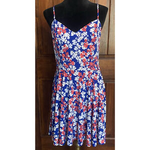 Dress By The General Good, Flower Dress/ Colors Blue, Red, Pink & White, Size L